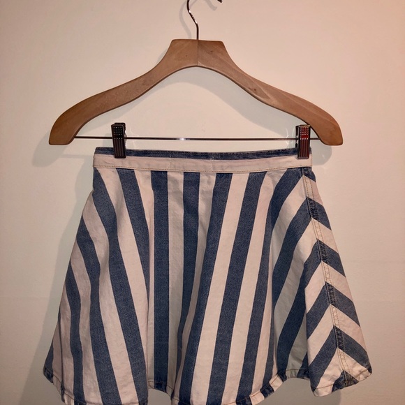 American Apparel Striped Denim Circle Skirt - Picture 3 of 5